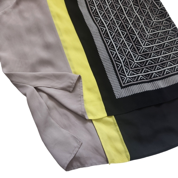 BCBGMaxazria Color Block Contemporary Sleeveless Asymmetrical Cut Out Tunic M - Picture 9 of 13